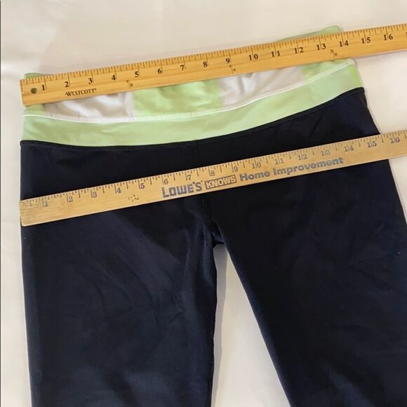 Lululemon Run Inspire Crop II Black Mint White 6 - Picture 9 of 10